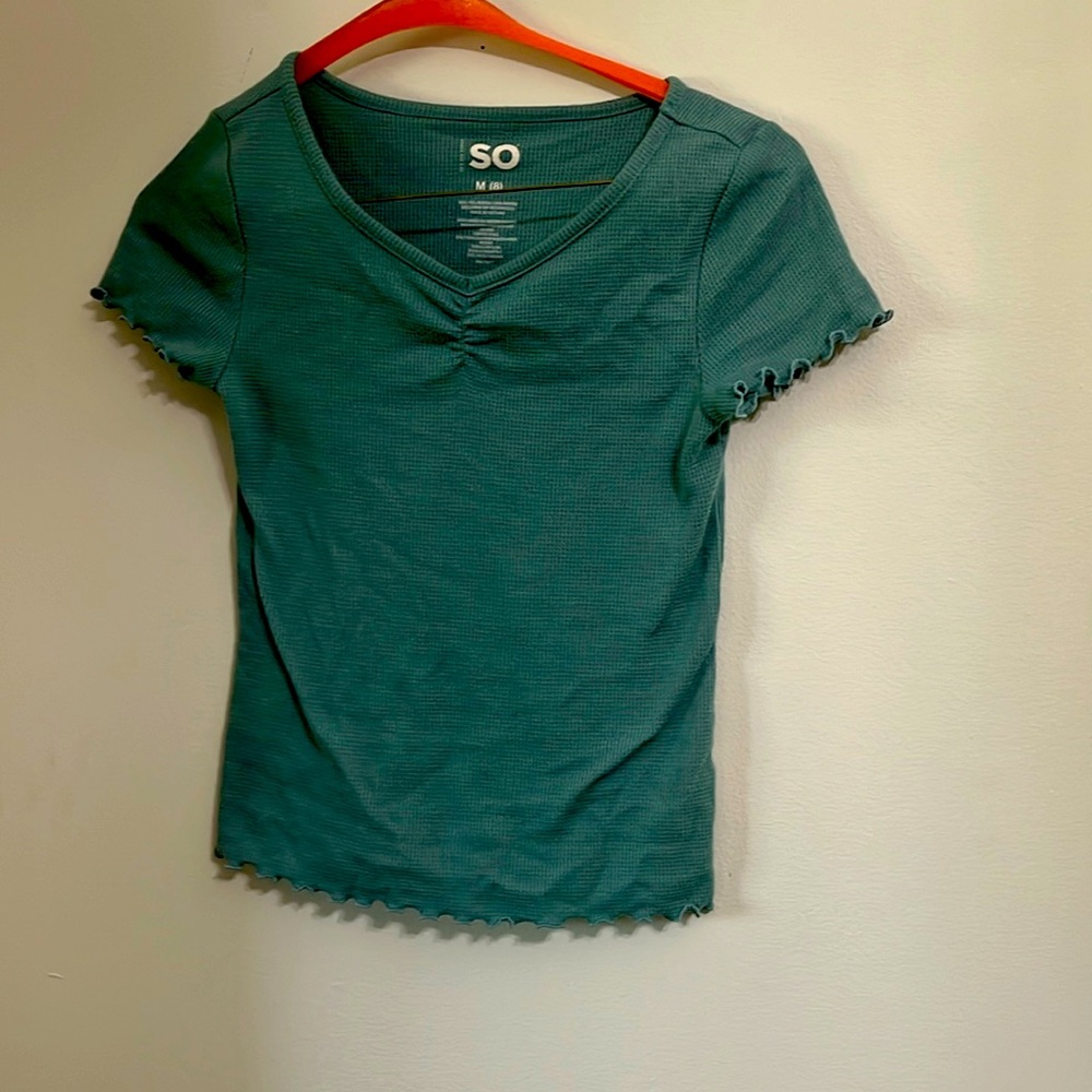 Size 8 girls shirt, in jewel green